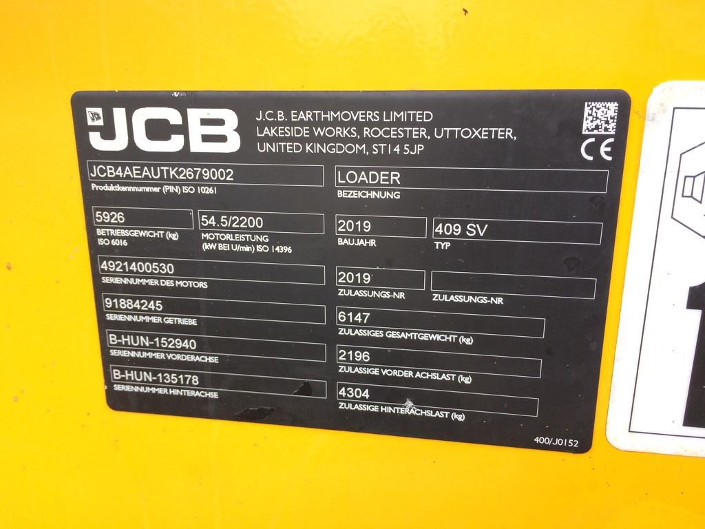 Jcb 409 2019