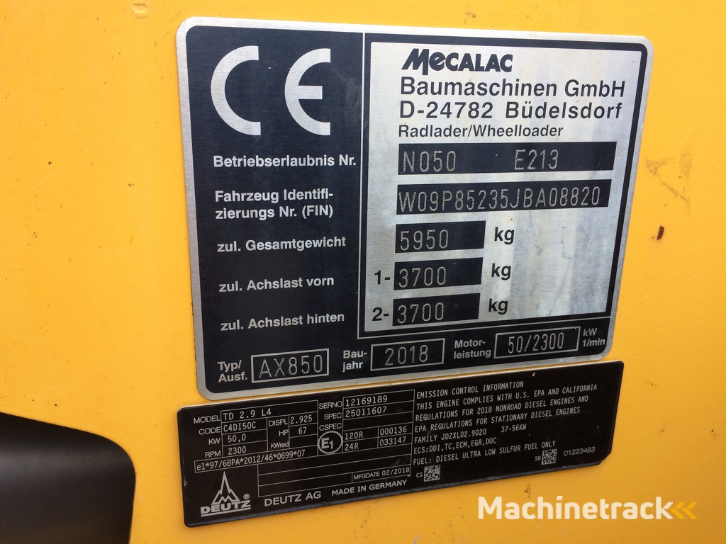 Mecalac AX850 2018