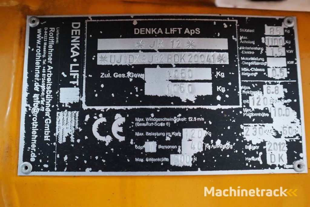 Denka-Lift JR12 Electric, 12m Working Height, 6.7m Reach, 120