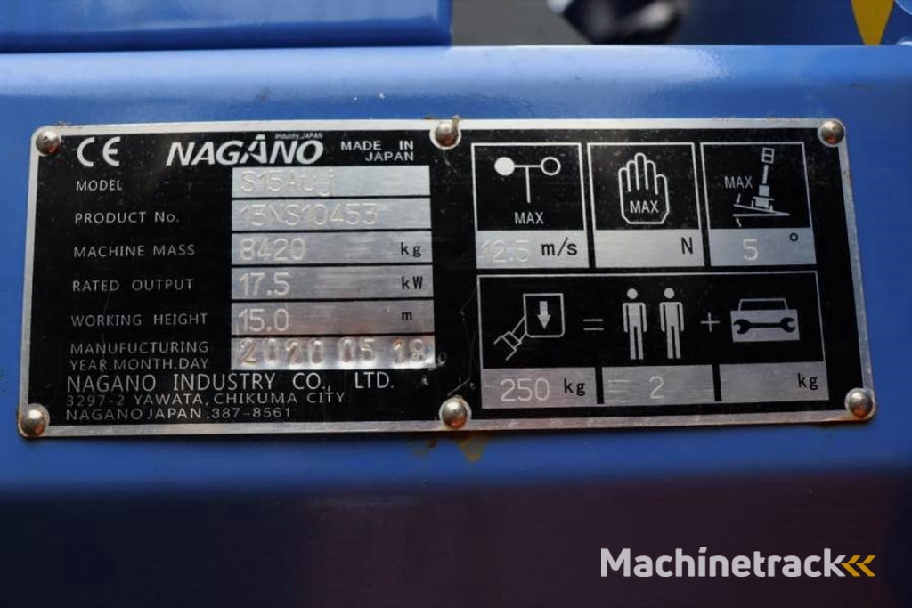 Nagano S15Auj Valid inspection, Diesel, 15 m Working Heig