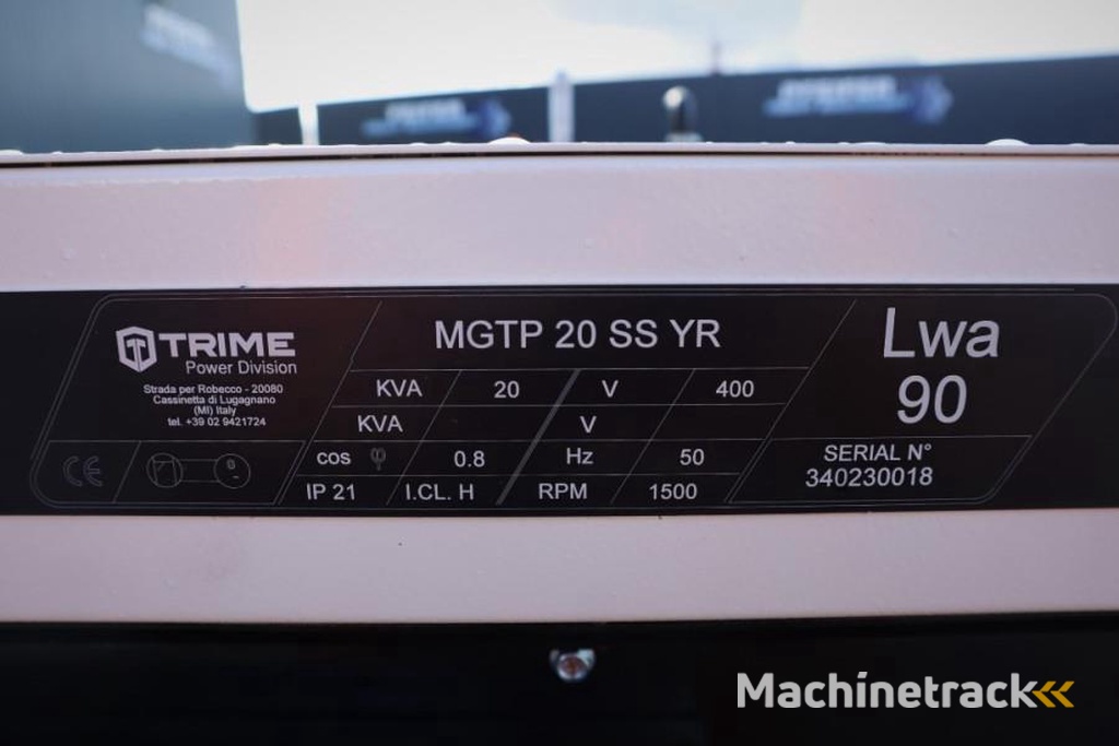 Trime MGTP 20 SS YR Valid inspection, *Guarantee! Diesel