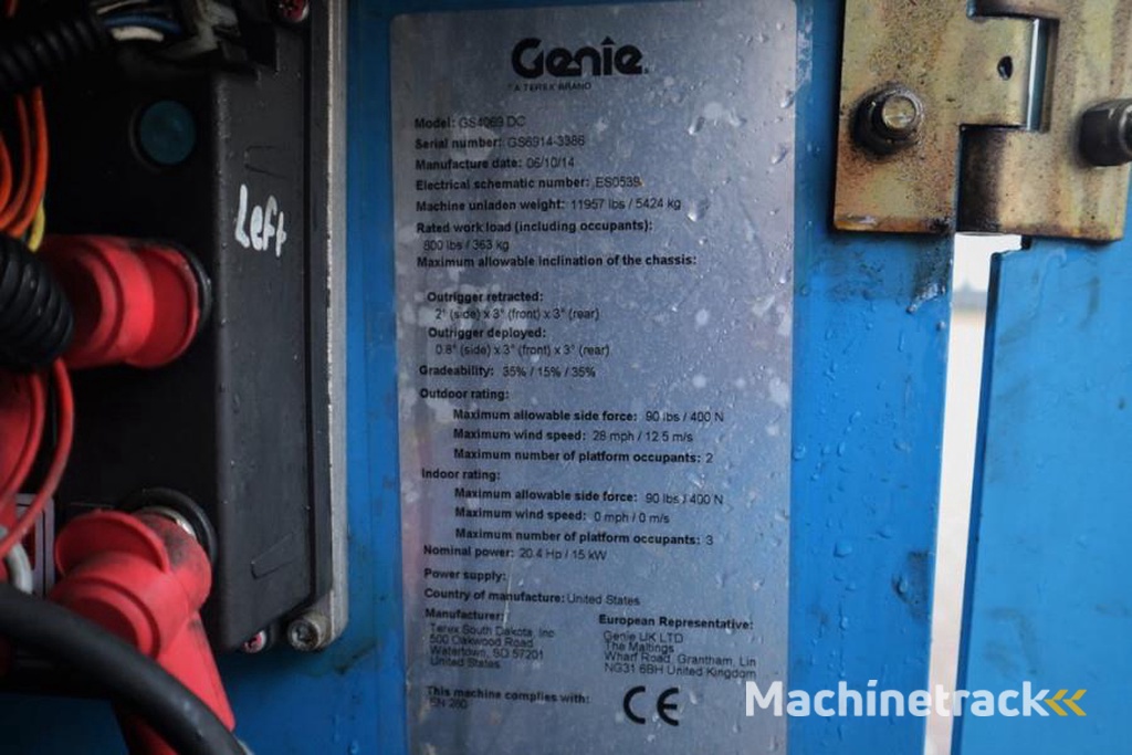 Genie GS4069DC Electric, 14m Working Height, 363kg Capac