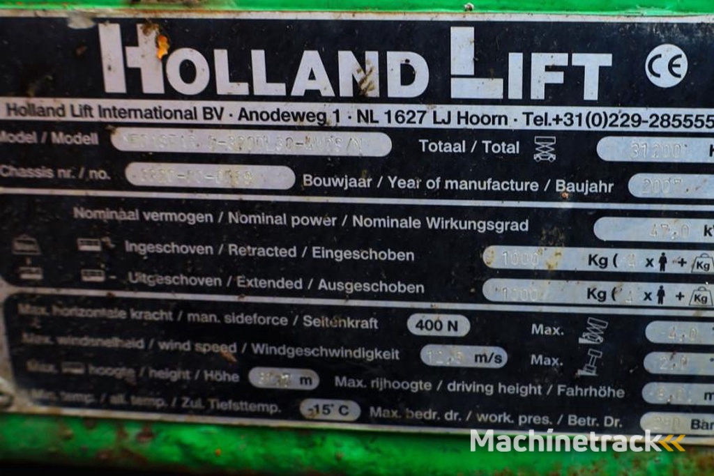 Holland Lift Megastar G-320DL30-4WDS/N Diesel, 4x4x4 Drive, 34m