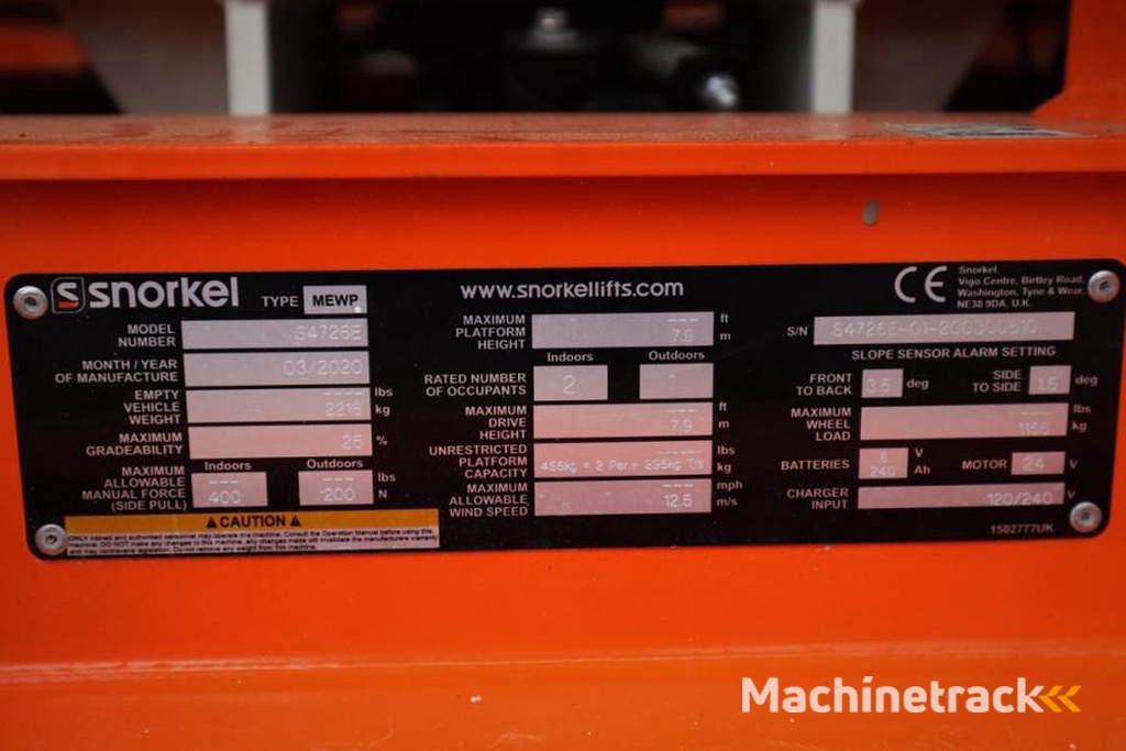 Snorkel S4726E Valid Inspection, *Guarantee! ,Electric, 10