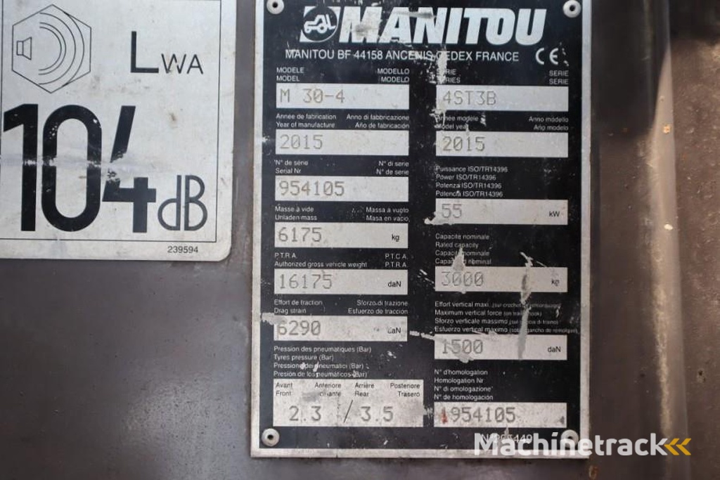 Manitou M30-4 Diesel, 4x4 Drive, 3t Capacity, Triplex Mast