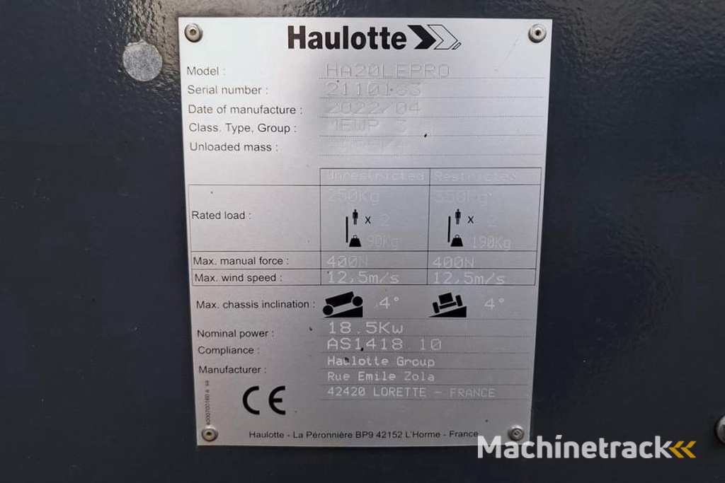 Haulotte HA20LEPRO Valid Inspection, *Guarantee! Hybrid, 4x