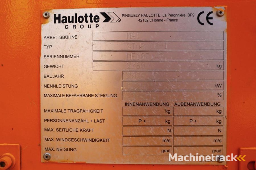 Haulotte Star 10AC As- Is, Electric, 10m Working Height, 3m