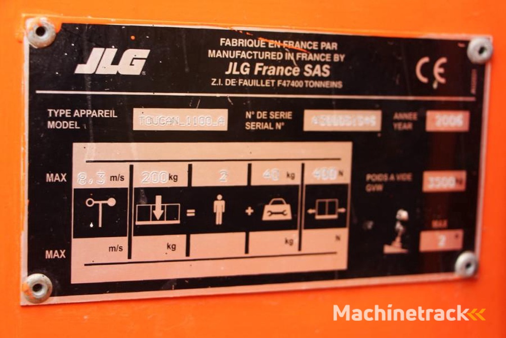 JLG Toucan 1100A As-Is, Electric, 11.1m Working Height