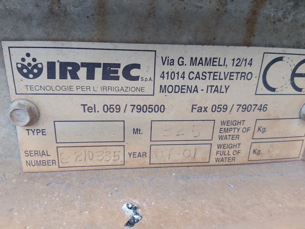 Irtec 90-325 Beregeningshaspel