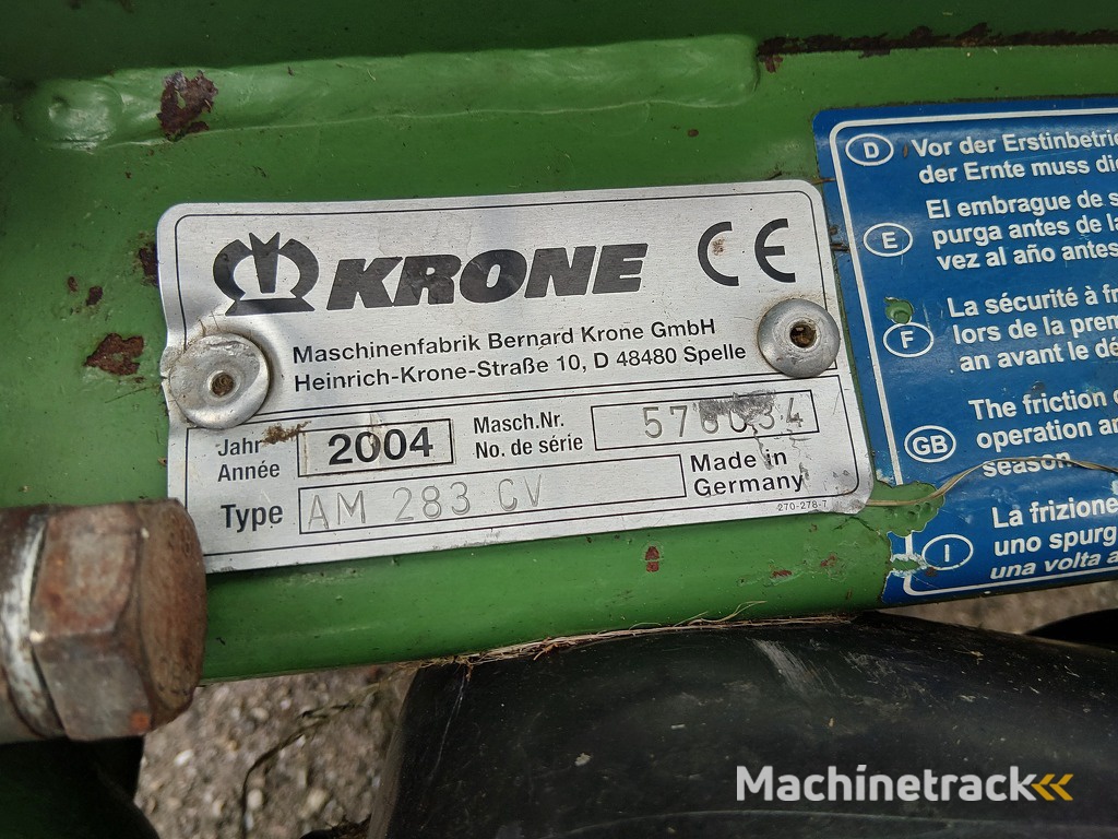 Krone AM 283 CV Grasmaaier met kneuzer