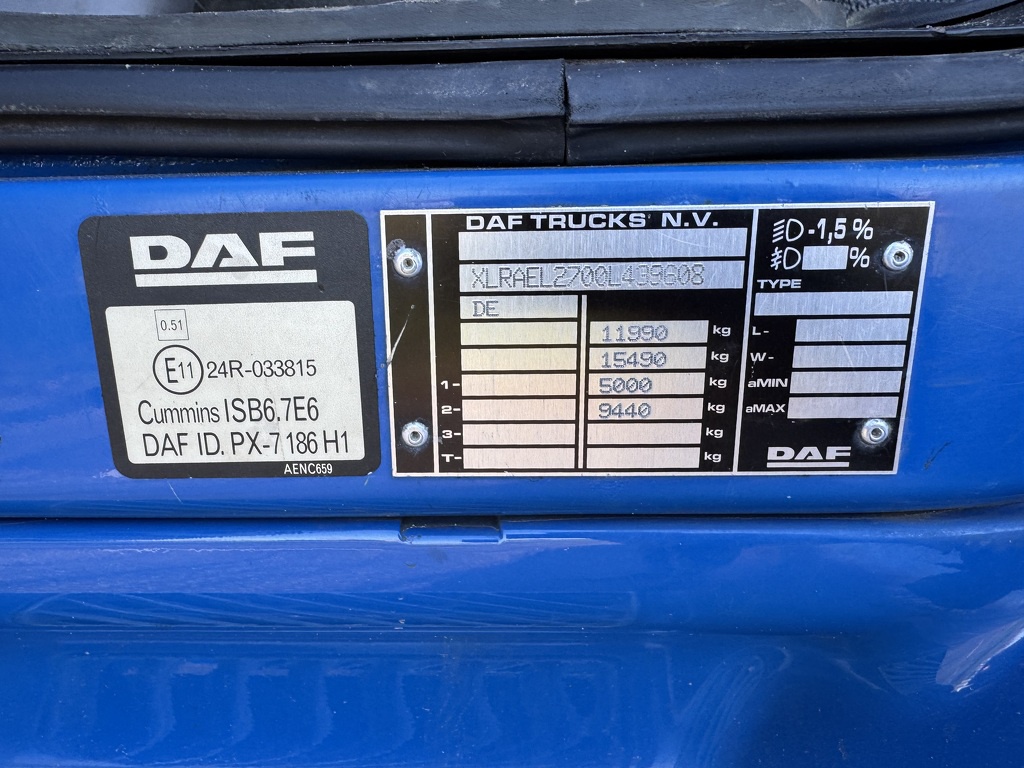 DAF LF 250 4x2 Bakwagen - 1500 KG Laadklep - Euro 6 - 2014 - Automaat