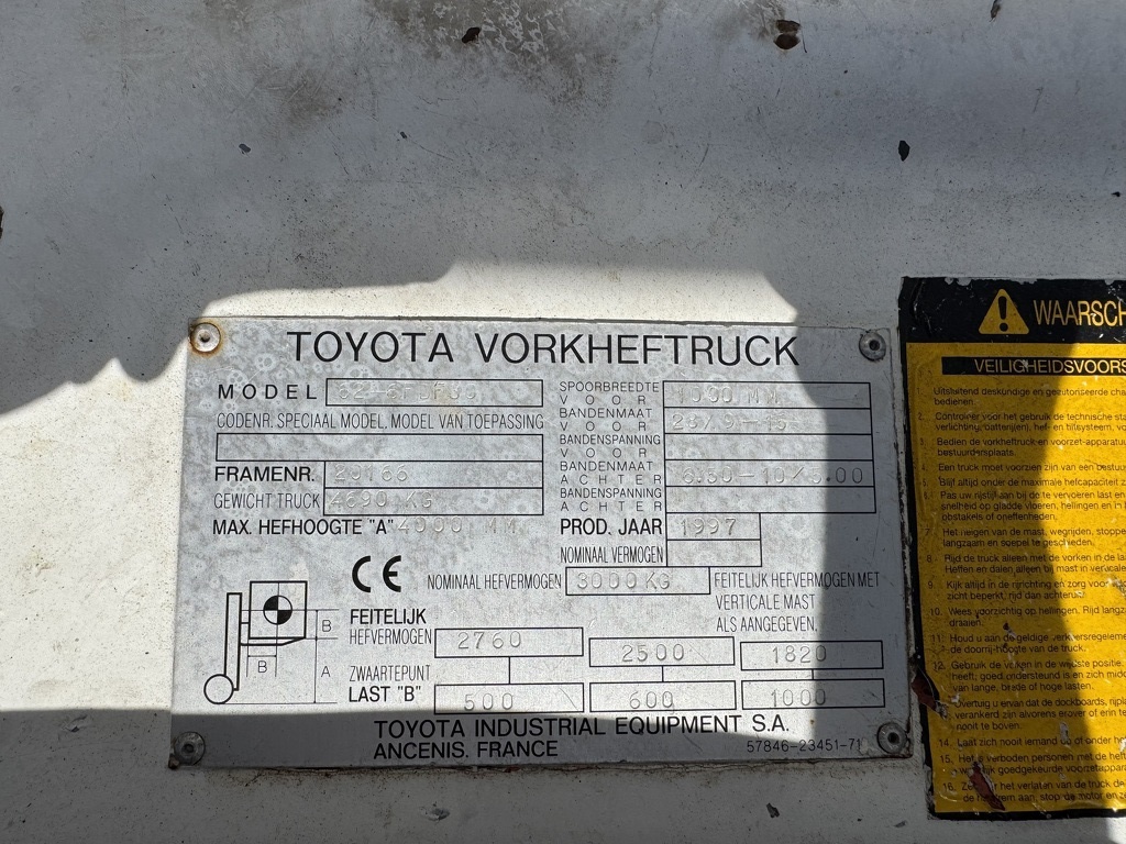 Toyota 62-6FDF30 Duplo 400 Sideshift Diesel