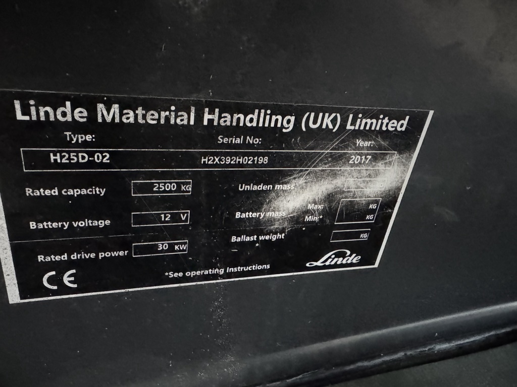 Linde H25D-02 Triplo 545 Freelift / Sideshift /  VW Diesel 2017