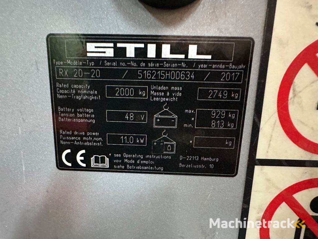 Still RX20-20 Heftruck Duplo 465 Sideshift elektrisch 2017