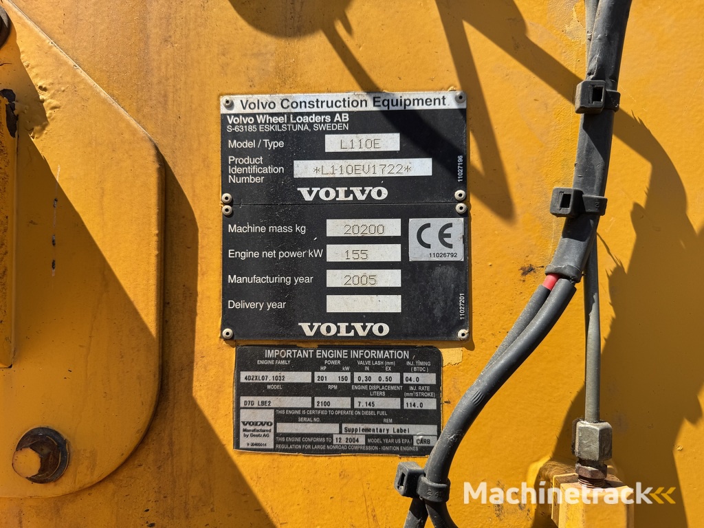 VOLVO - L110E - Shovel - Wheelloader  - 2005 - 9375 hours -