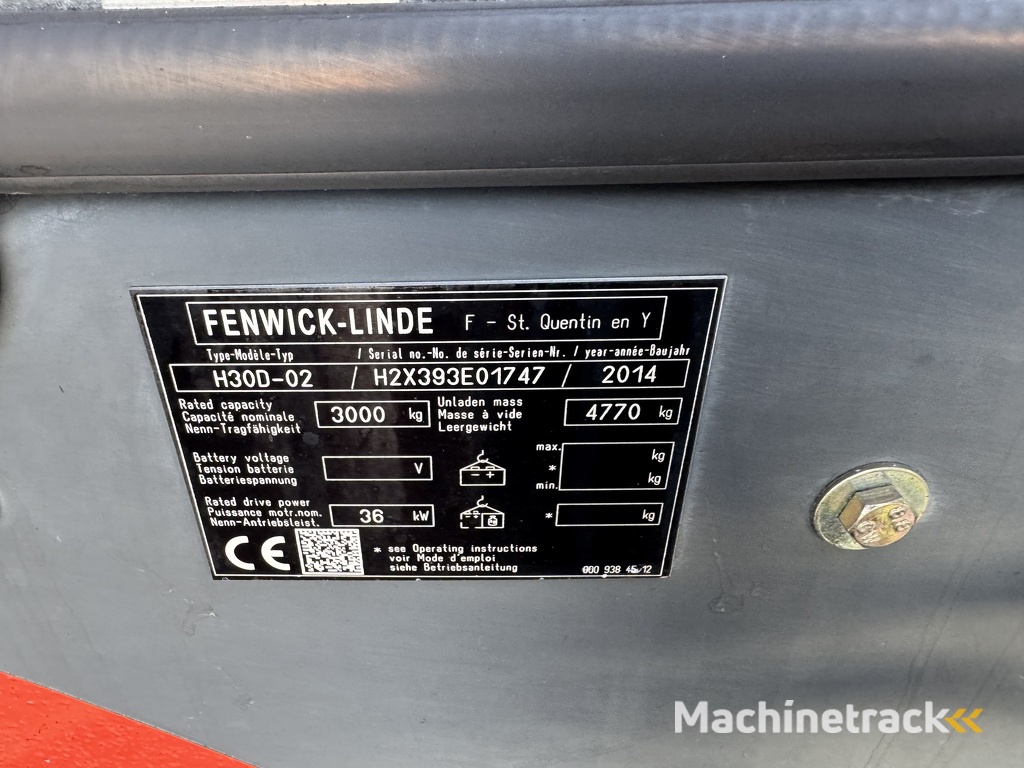 Linde H30D-02 Duplo 450 Sideshift /  Vorkversteller VW Diesel 2014