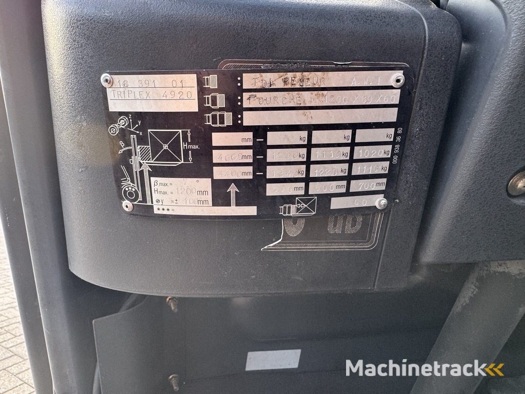 Linde H18T-01 Triplo 500 Freelift / Sideshift LPG 2012