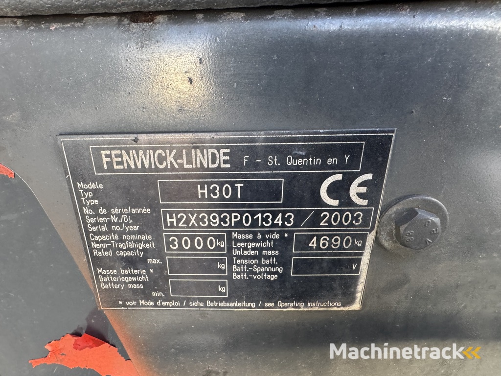 Linde H30T Duplo 450 Sideshift / Vorkversteller LPG 2003