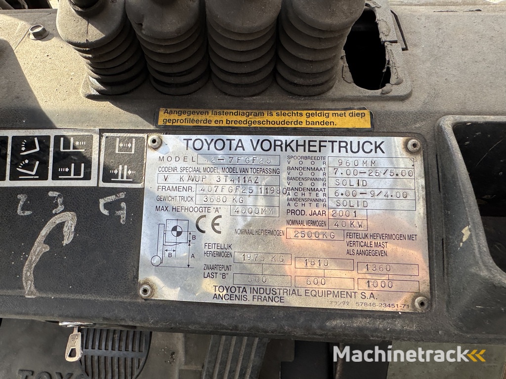 Toyota 42-7FGF25 duplo 400 3e / 4e Functie LPG 2001