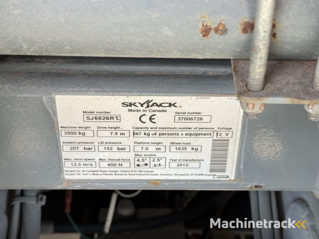 SKYJACK SJ 6826RT Schaarhoogwerker SCISSOR 2012 4X4 Kubota Diesel 10M Werkhoogte