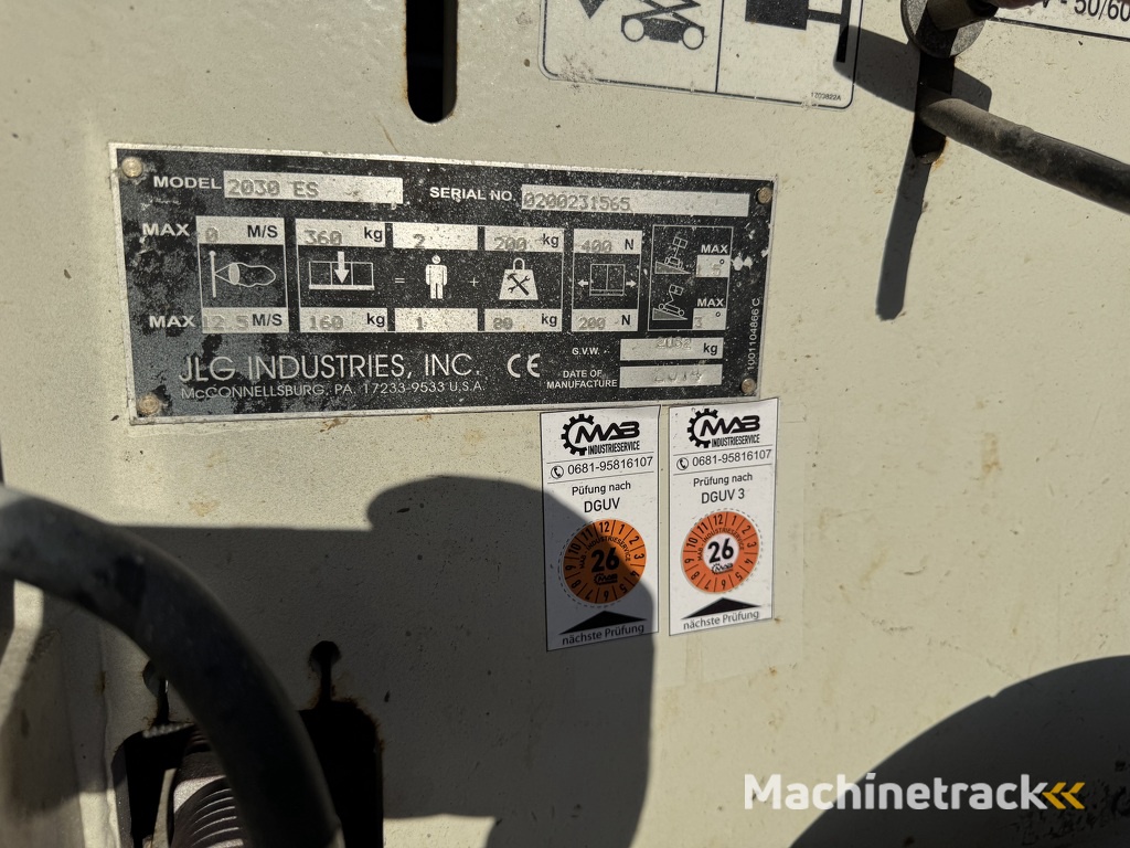 JLG 2030ES Schaarhoogwerker / Scissor lift 8Meter Werkhoogte 2014 Elektrisch