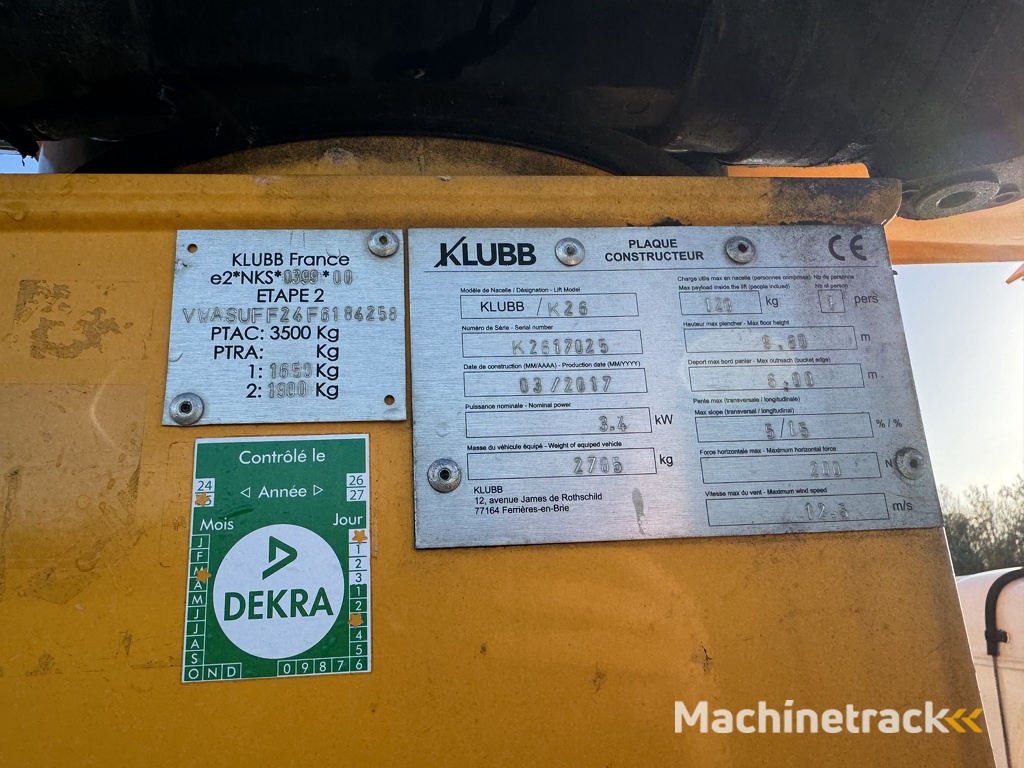 Nissan Cabstar KLUBB K26 Arbeitsbuhne Autohoogwerker 11.8mtr werkhoogte 2017 29dkm 1630uur