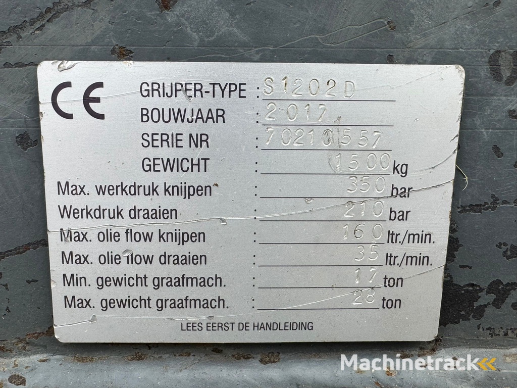 Verachtert CW40 Zijtveld S1202D (for 17-28t excavator)