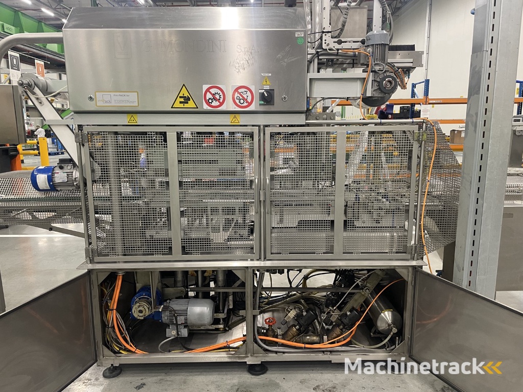 G. Mondini E 350 VG top seal verpakkingsmachine met ontnester