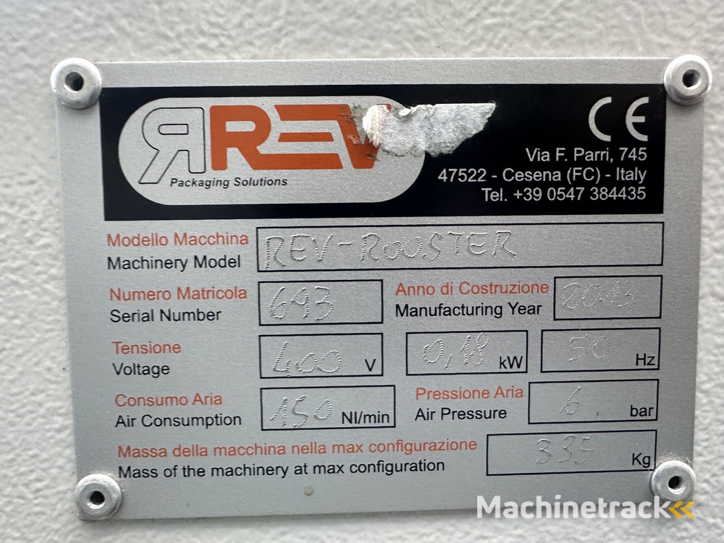 Rev Packaging Solutions REV Rooster dozen vuller Case Packer