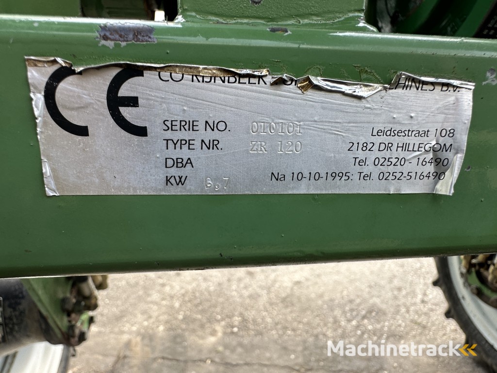 Rap Rijnbeek ZR 120 beddenrooimachine zelfrijdende oogstmachine voor bloembollen