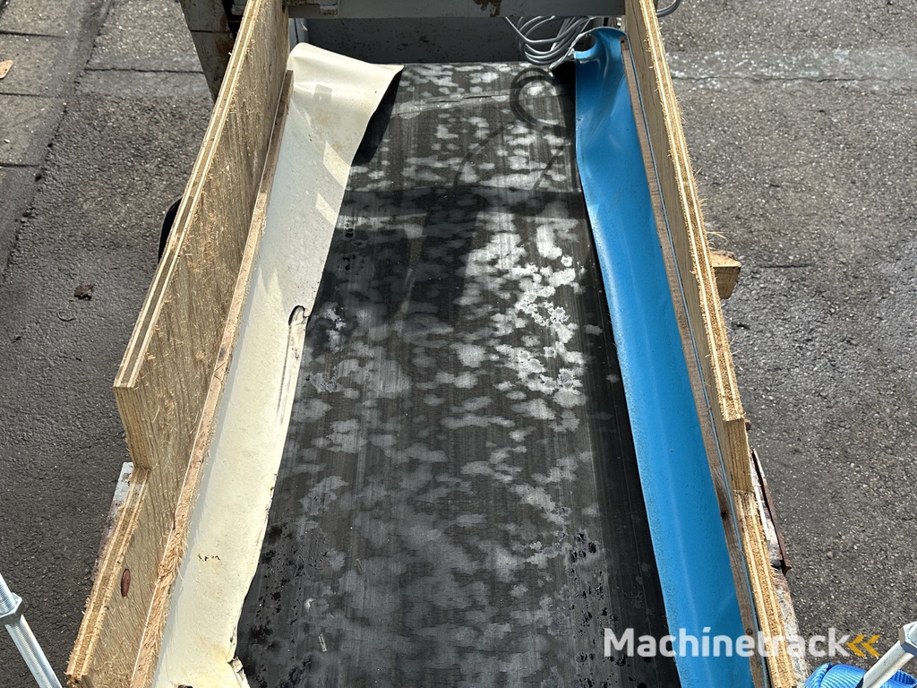 Self build conveyor 160 x 60 cm with adjustable iron roll  Used as destoner