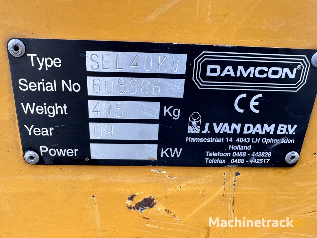 Damcon SEL 40 KV shrub and tree lifter with 45 cm U-blade