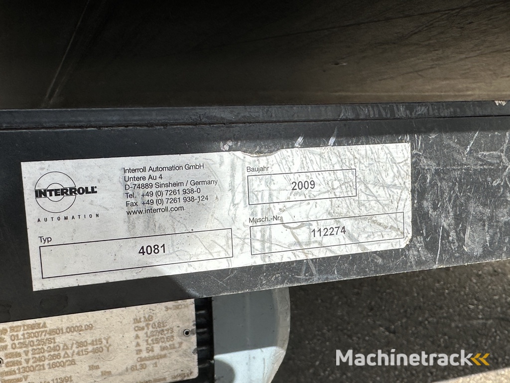 Interroll transportband 410 x 150 cm