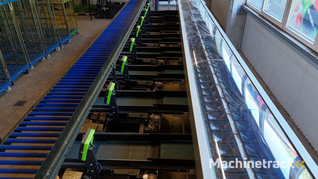 Greefa CombiSort apple & fruit sorting machine 2 line with water dumper, automatic box fillers and palletiser