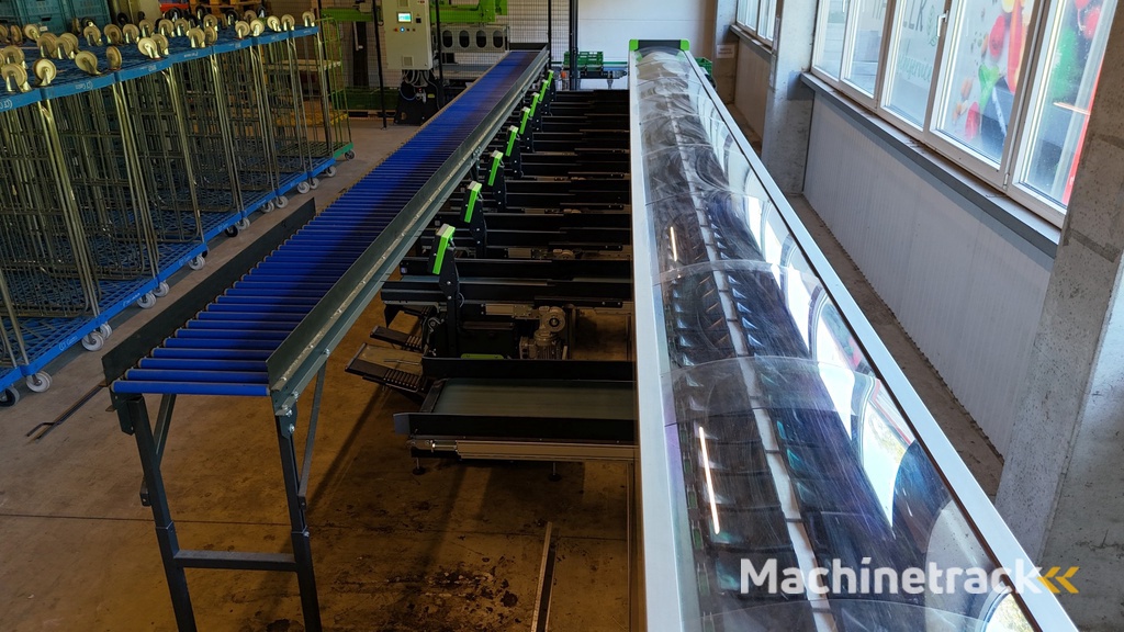 Greefa CombiSort apple & fruit sorting machine 2 line with water dumper, automatic box fillers and palletiser