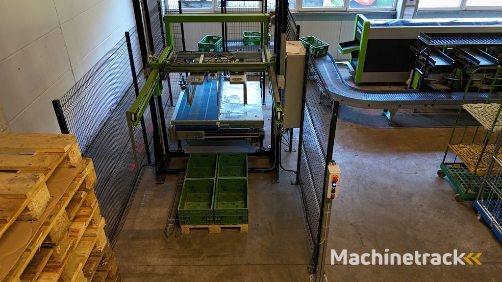 Greefa CombiSort apple & fruit sorting machine 2 line with water dumper, automatic box fillers and palletiser