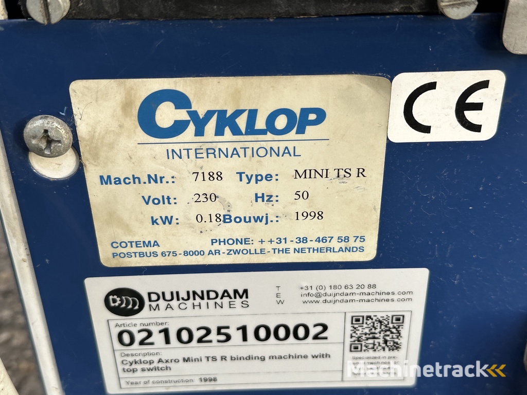 Cyklop Axro Mini TS R binding machine
