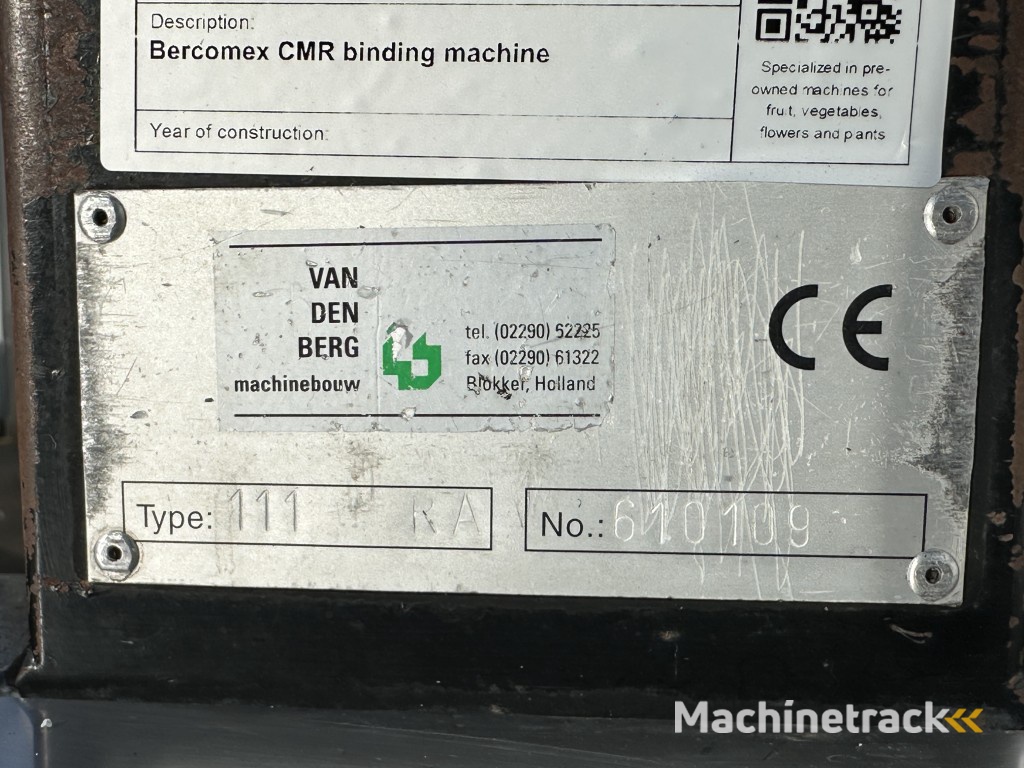 Bercomex CRM bindmachine op bindkar