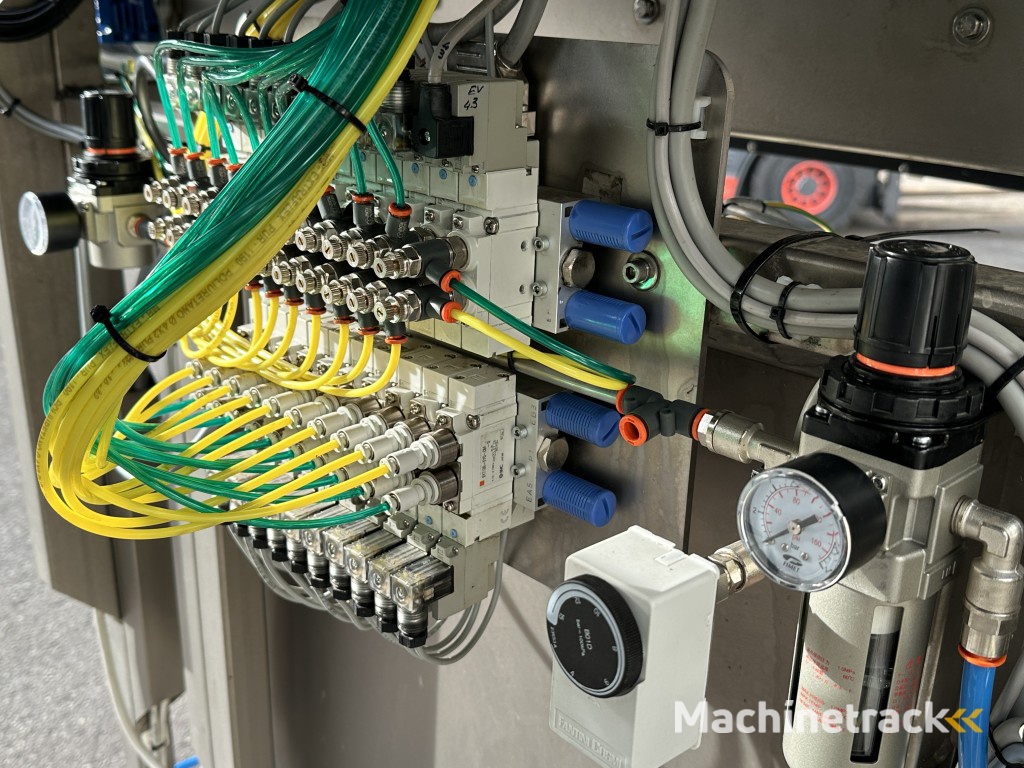 Sorma PC10 126 afweegmachine met punnet/trayvuller (ACM 115) en ontnester (DP4 115)