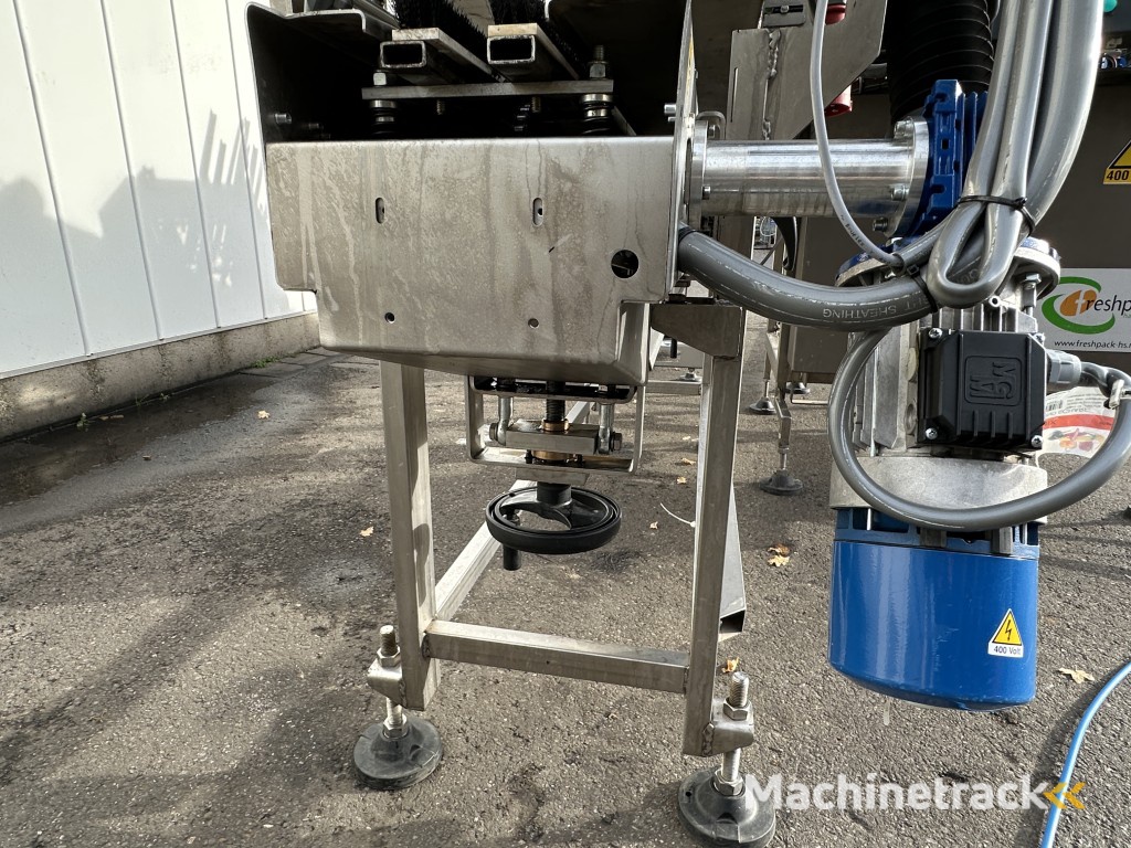 Sorma PC10 126 afweegmachine met punnet/trayvuller (ACM 115) en ontnester (DP4 115)
