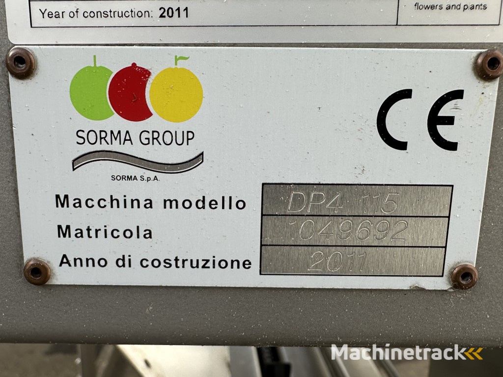 Sorma PC10 126 afweegmachine met punnet/trayvuller (ACM 115) en ontnester (DP4 115)