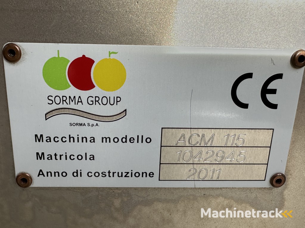 Sorma PC10 126 afweegmachine met punnet/trayvuller (ACM 115) en ontnester (DP4 115)