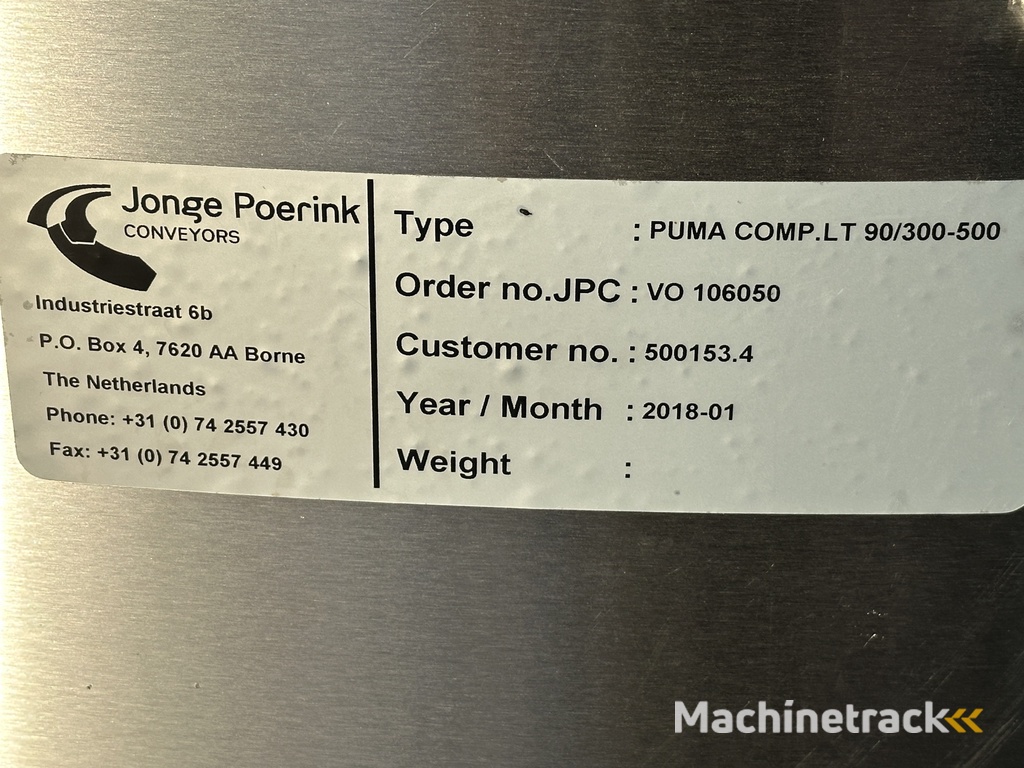 Jonge Poerink Puma bochtband 90° breedte 30 cm