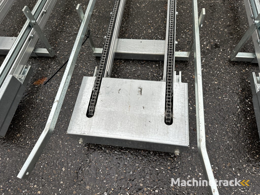 Set van 4 kettingtransporteurs zonder aandrijving 280 x 40 cm