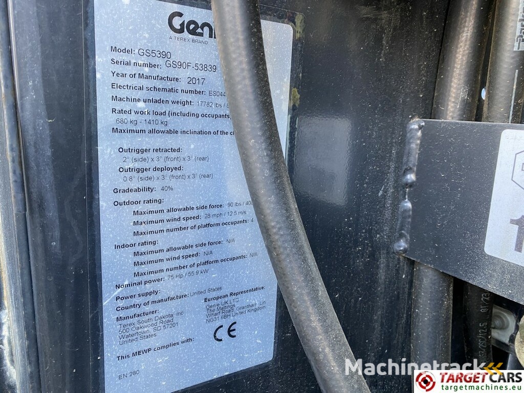 Genie GS-5390 RT LPG 4x4 Scissor 5390 Work Lift 1815cm