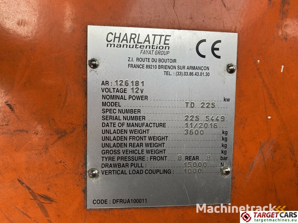 Charlatte TD225 Diesel Tow Tug Tractor 15000KG Capacity