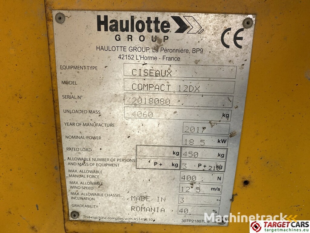 Haulotte Compact 12DX Diesel 4x4 Scissor Work Lift 1206cm