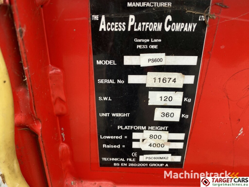 Power Scissor PS600 Manual Scissor Lift 600cm Defect