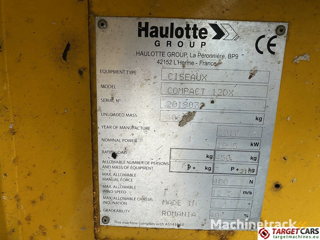 Haulotte Compact 12DX Diesel 4x4 Scissor Work Lift 1206cm