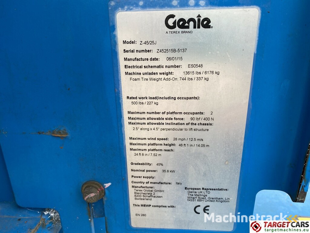 Genie Z-45/25 J Articulated 4x4 Boom Work Lift 1605cm